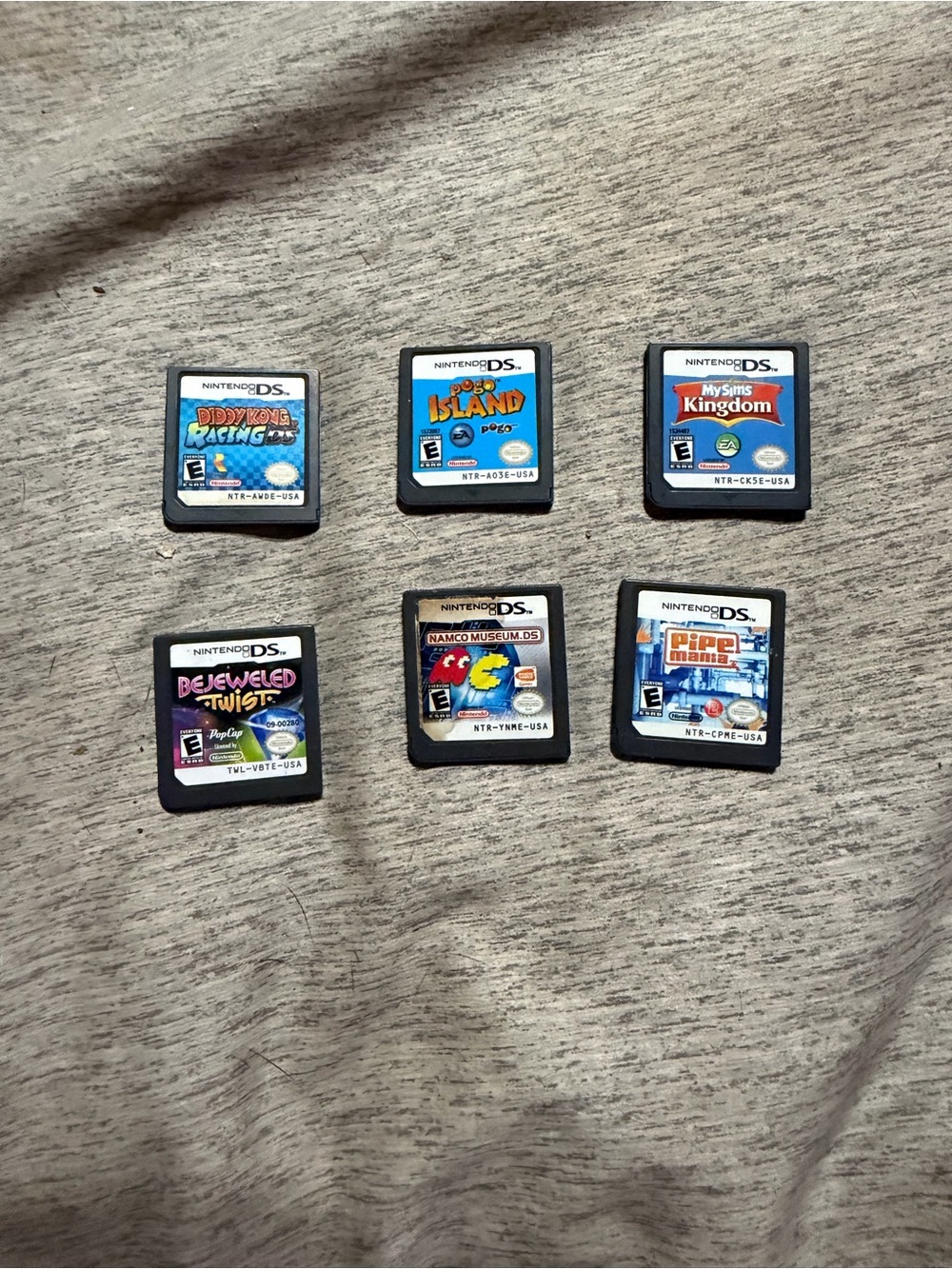 Nintendo DS Game Cartridge Set - Black with Blue/Red/Yellow Labels